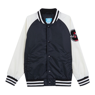 班尼路秋冬新款童装时尚中性侧边印花外套男女童棒球夹克外套上衣