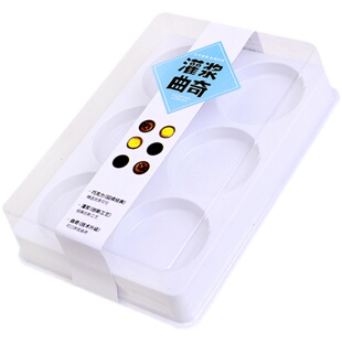 网红灌浆曲奇6粒包装盒吸塑防雾甜品打包盒中式糕点糕饼烘焙包装