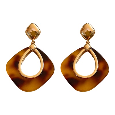 高级感醋酸菱形耳环复古耳饰