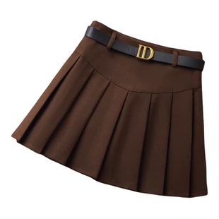 毛呢百褶裙2025新款秋冬女短裙高腰显瘦时尚配靴子的冬季半身裙潮