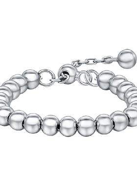 S925银戒指链结潮宏基可调节链戒