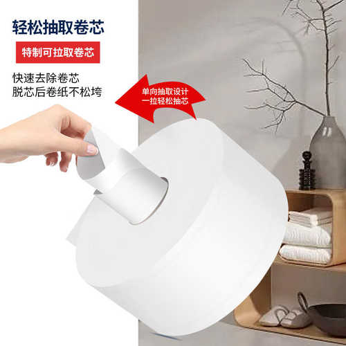 丽之缘中心抽大盘纸酒店厕所大卷纸中间抽取式商用卷纸12卷整箱批
