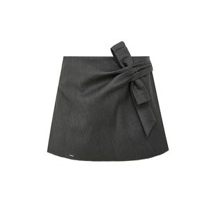 Kroche bowknot 立体蝴蝶结 捏褶设计百搭A字裤裙