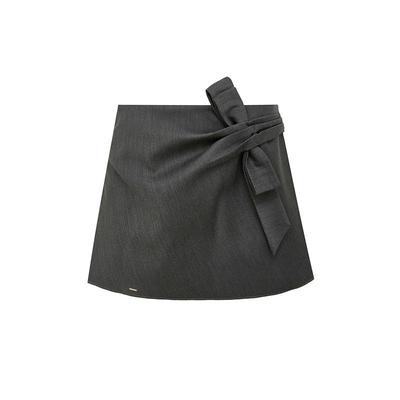 立体蝴蝶结捏褶设计百搭A字裤裙