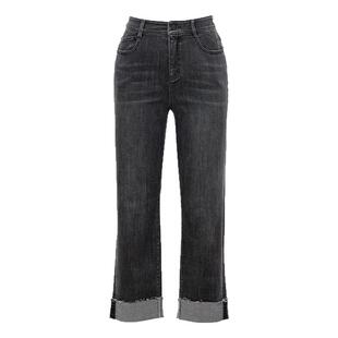 HONRN/红人修身显瘦水洗棉直筒阔腿牛仔裤烟管裤女春秋HI33OK158