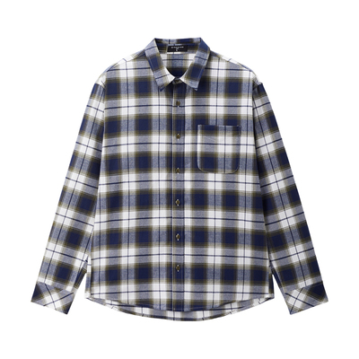 Giordano尖领长袖衬衫法兰绒