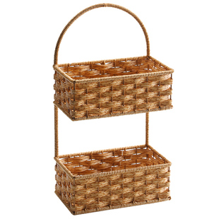 KENS编织悬挂式绿植盆栽篮仿藤编多层挂墙置物架壁挂浴室挂篮挂架