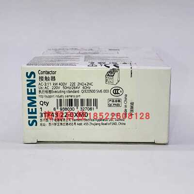 议价原装正品西门子接触器3TF43220XM0代理商