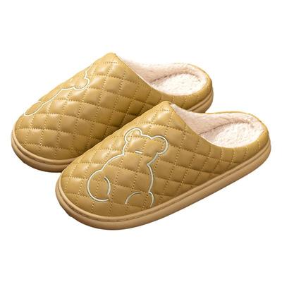 洁丽雅棉拖鞋毛绒保暖防滑PU防水