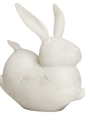 高级感轻奢仿玉石白玉兔摆件装饰