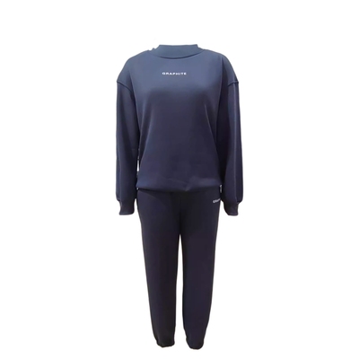 字母印花休闲卫衣束脚裤套装