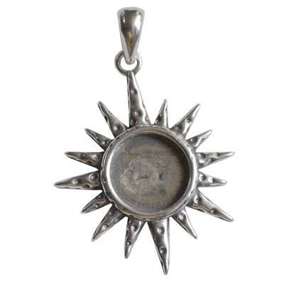 燕子家复古vintage小众Satya925纯银吊坠托北极星封底空托10*10