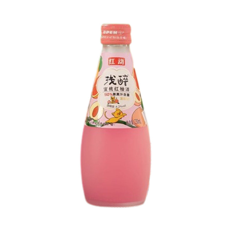 红动4.2度果味浅醉小酒青梅酒荔枝酒蜜桃红柚酒少女微醺低度甜酒