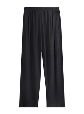 夏季中老年棉绸薄款居家直筒睡裤