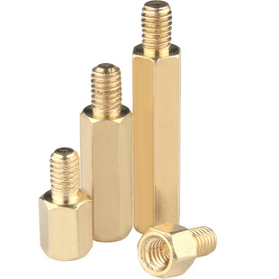 单头六角铜柱M2/M2.5/M3M4铜螺柱螺丝机箱接线柱单通隔离柱+3/+6