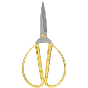 汪吾铨金色合金家用剪刀手工婚庆老人剪纸剪DIY布幼儿园无纺布剪