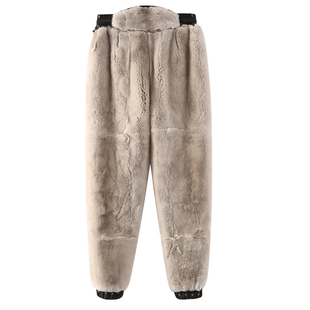 獭兔皮毛一体女款高端加厚可内穿轻盈保暖皮裤御寒-40℃2025冬季