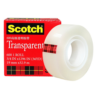 3M思高600神奇隐形胶带scotch透明百格测试粘字写字磨砂学生错题本复制转印纠错整理油墨附着力胶带复习610