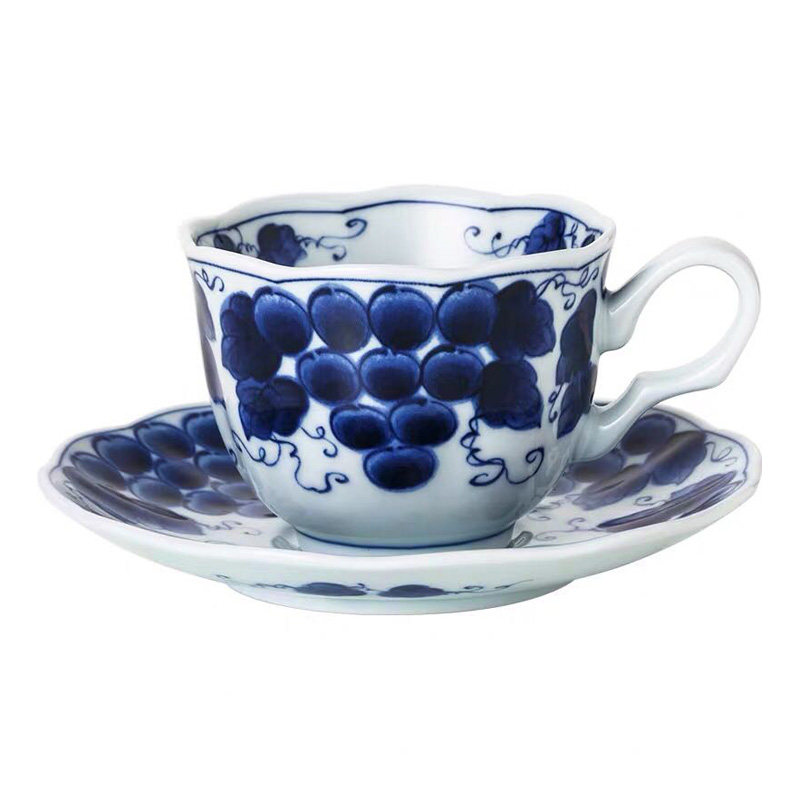 日本进口蓝凛堂釉下彩青花咖啡杯