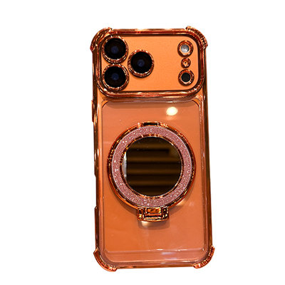 气囊防摔适用iphone17手机壳新款苹果16promax全包镜头15pro镜子磁吸支架14高级感女13透明12小众轻奢硅胶套