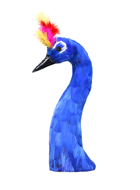 仿真羽毛孔雀头婚宴餐桌摆件