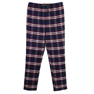 好品质春秋款女士全棉加厚绒布格子睡裤纯棉家居长裤本命年保暖