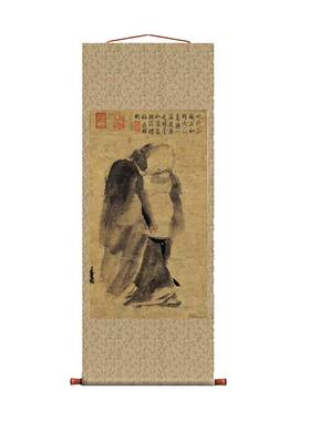 南宋梁楷泼墨仙人条幅卷轴挂画