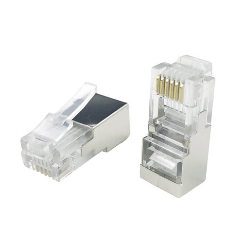 RJ11加长六芯屏蔽水晶头6P6C长体水晶头RJ12环保镀金电话插头