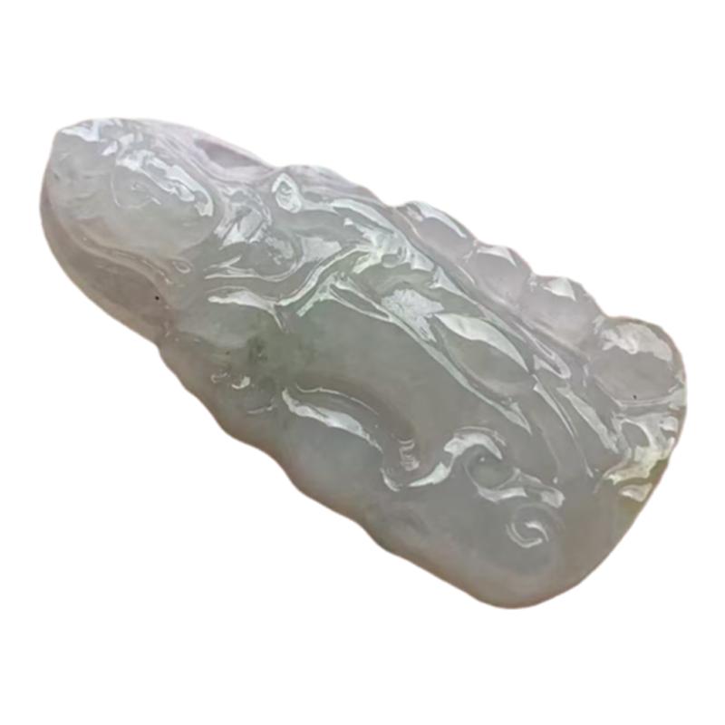 缅甸A货翡翠挂件白色观音小吊坠