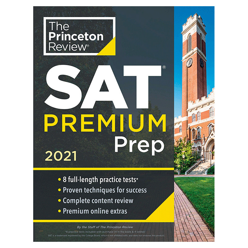 英文原版 SAT考试 Cracking评论备考指南 2021版 The Princeton Review SAT Premium Prep, 2021 教材教辅 练习题带答案解析