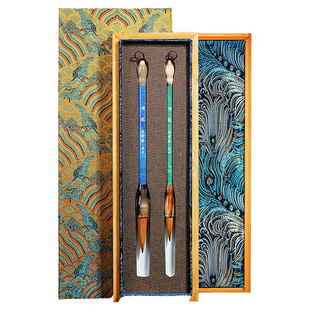 荣宝斋毛笔套装烛龙文房四宝书法笔国画行书楷书篆书隶书辽尾狼毫金丝楠木牛角斗手作毛笔礼盒