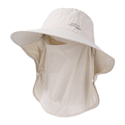 全脸防晒帽子面罩护颈一体登山帽女防紫外线渔夫帽户外遮阳帽子男