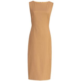 罗衣简约纯色通勤无袖连衣裙女夏轻职场修身包臀打底中长裙01790