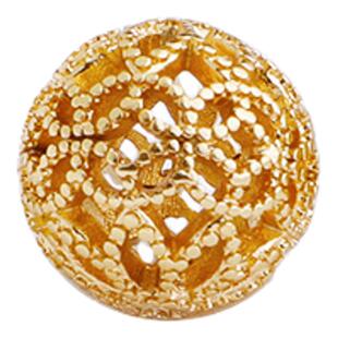 14K包金保色镂空莲花球批花铜钱圆珠隔珠花珠项链手链diy手工配件