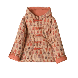 年轻人棉花棉袄2025新款女款冬季加厚外穿纯棉手工盘扣连帽棉衣