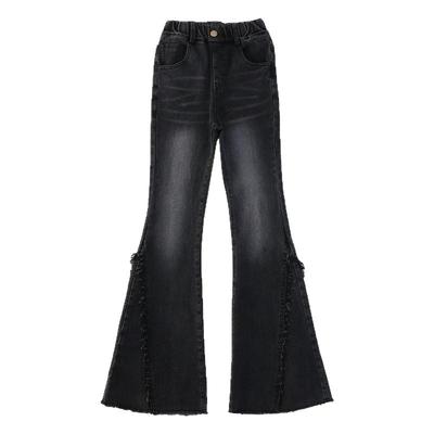 女童加绒裤子秋冬中大童喇叭裤