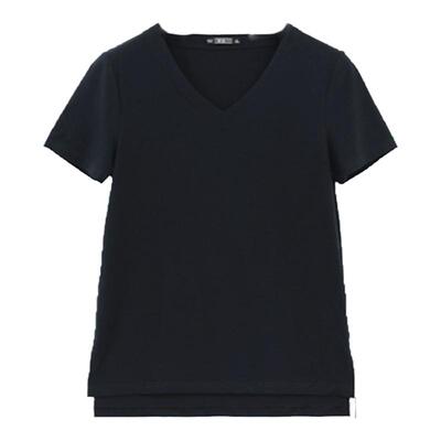 纯白色纯棉短袖女汗衫上衣体恤衫