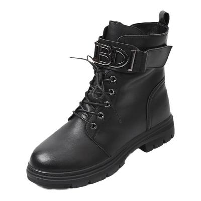 特大码41一43厚底英伦风加绒女靴