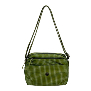 格子尼龙布小包包2025新款时尚运动包休闲百搭男女轻便单肩斜挎包