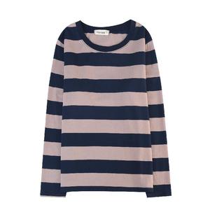 春秋季大码宽松薄款内搭打底衫女装早秋上衣纯棉长袖t恤妈妈秋衣