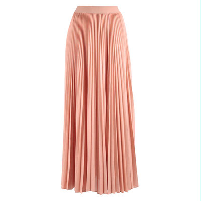 春夏新款中长款高腰女百褶半身裙