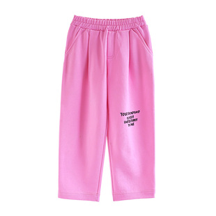 ILOVEJ童装字母图案哈伦裤儿童秋装女童裤子长裤休闲卫裤/JUFPT02