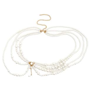 多层珍珠腰链女韩国裙子百搭复古甜美装饰流苏腰带毛衣连衣裙配饰