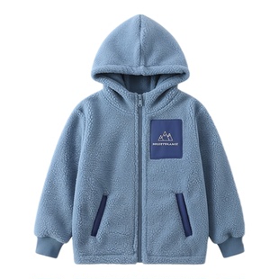 男童颗粒绒外套秋冬款中小童加绒加厚上衣儿童宝宝羊羔毛冬装开衫