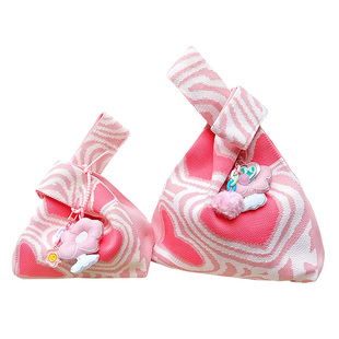 伴娘伴手礼手挽袋生日礼品袋空包装实用节庆礼品高级感针织手提袋