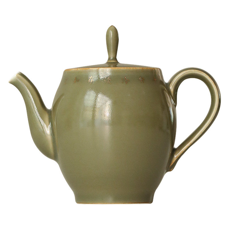 雅辑螺青诗文水滴壶功夫茶具