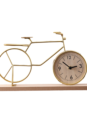 创意自行车时钟摆件高级感艺术风
