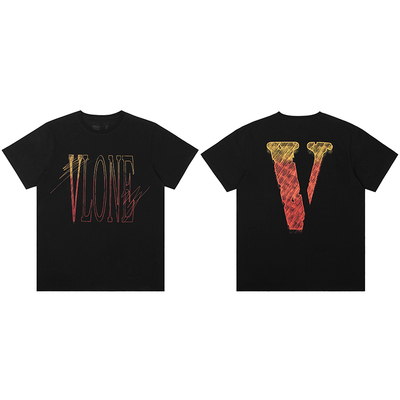 VLONE STAPLE渐变大LOGO印花短袖T恤男女同款黑橙白绿