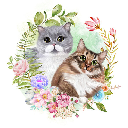 宠物定制头像纯手绘狗狗猫咪画Q版写实风照片转卡通约稿创意礼物