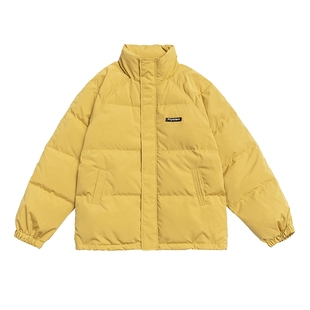 男士黄色羽绒服男冬季加厚衣服2025新款男装防风立领外套冬装上衣